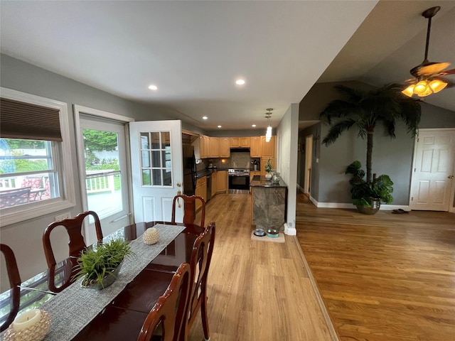 2 Merritt Ln, Center Moriches, NY 11934 - dining space featuring light wood-type flooring, recessed lighting, and baseboards