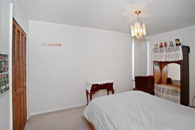 83-37 Saint James Ave Unit 2R, Elmhurst, NY 11373 - bedroom with a chandelier, carpet flooring, and a closet