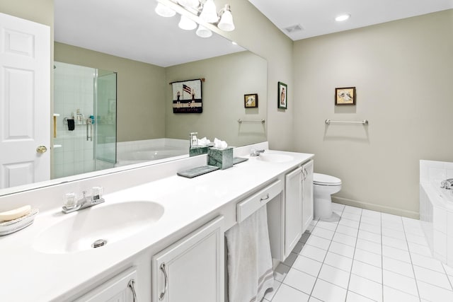 8 Lakeview Ct, Riverhead, NY 11901 - full bath featuring double vanity, a bath, tile patterned floors, and baseboards