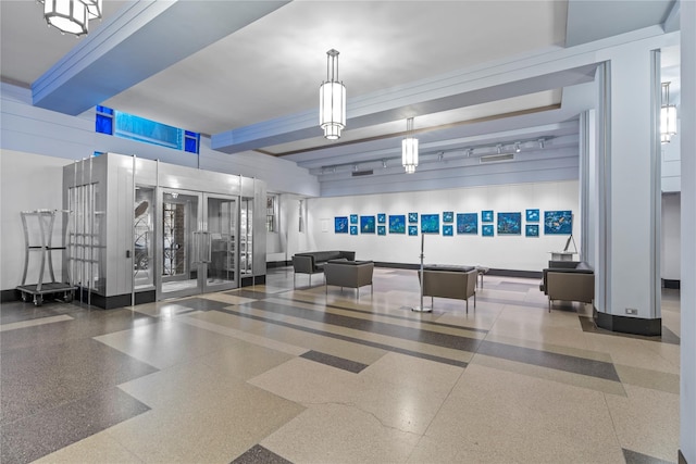 310 Riverside Dr Unit 1509, New York Manhattan, NY 10025 - building lobby with beam ceiling