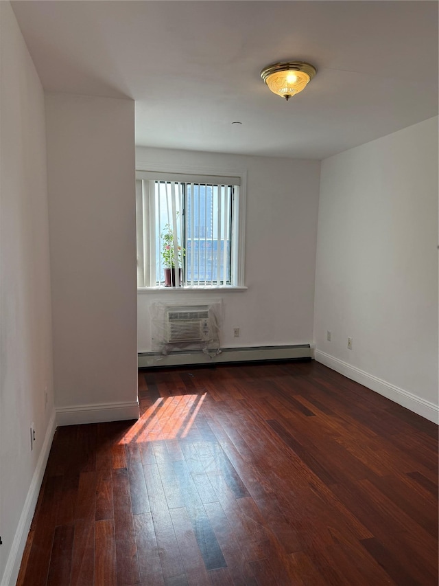 41-05 College Point Blvd Unit 3Fl, Flushing, NY 11355 - unfurnished room featuring hardwood / wood-style flooring, baseboards, an AC wall unit, and baseboard heating