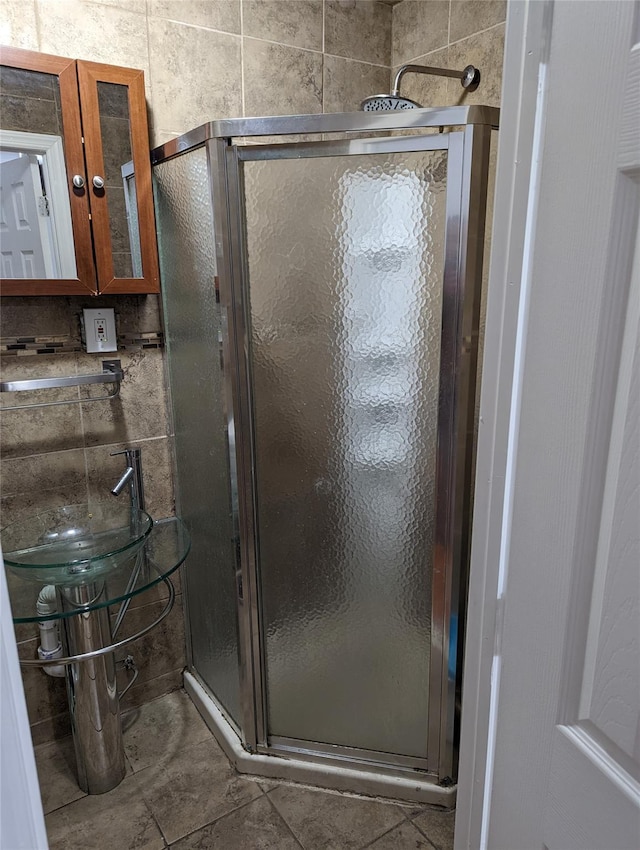 3317 87th St, Jackson Heights, NY 11372 - full bathroom featuring a shower stall and tile patterned flooring