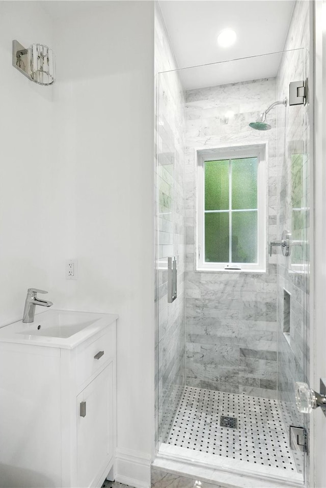 45 Fenimore Rd, New Rochelle, NY 10804 - full bathroom with a shower stall and vanity