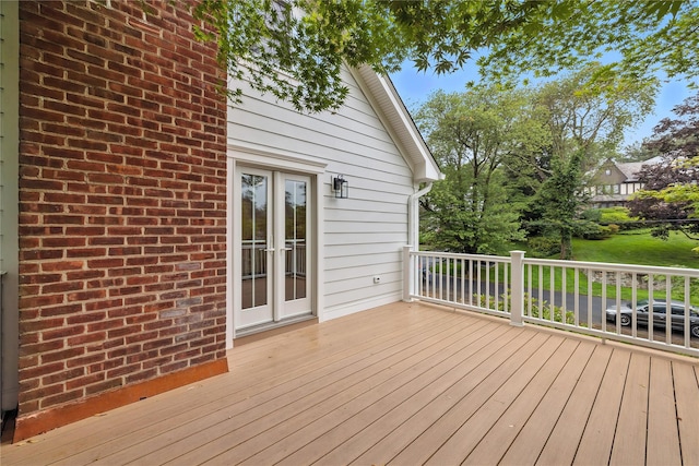 45 Fenimore Rd, New Rochelle, NY 10804 - wooden terrace with french doors