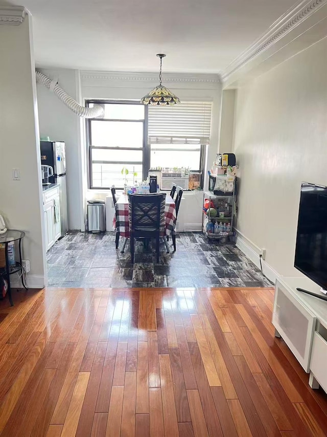 99-05 63rd Dr Unit 14R, Rego Park, NY 11374 - dining area featuring plenty of natural light, hardwood / wood-style flooring, and cooling unit