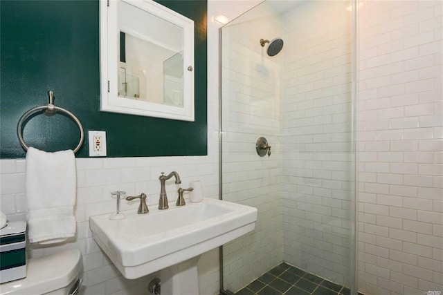 206-05 Emily Rd Unit 6U, Bayside, NY 11360 - full bath with tile walls and tiled shower