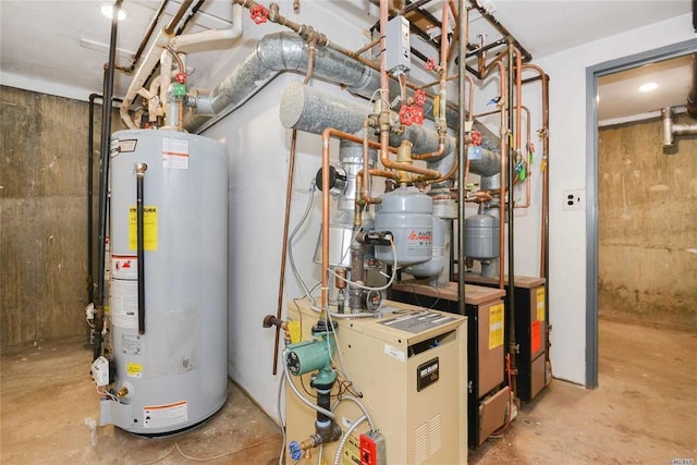 206-05 Emily Rd Unit 6U, Bayside, NY 11360 - utility room with gas water heater and a heating unit