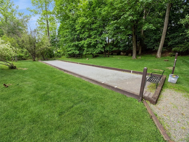 47 Muirfield Ct, Poughkeepsie, NY 12603 - view of grassy yard with a bocce ball area and view of scattered trees