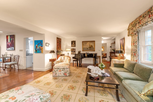301 Margaret Blvd, Merrick, NY 11566 - living room featuring wood finished floors and baseboards