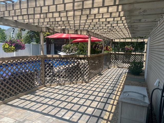 70 Pacific St, North Babylon, NY 11703 - view of patio featuring a pergola