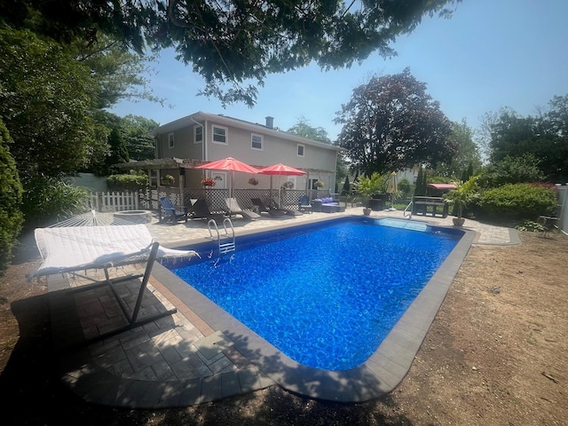 70 Pacific St, North Babylon, NY 11703 - view of pool with a patio and a pergola