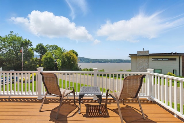9 Constance Ave, Dobbs Ferry, NY 10522 - wooden deck featuring a water view