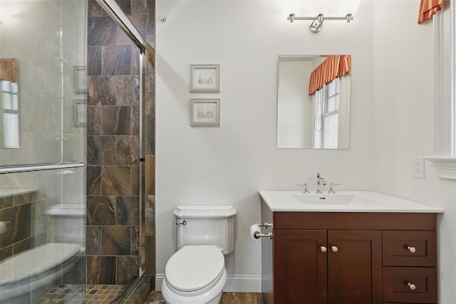 9 Constance Ave, Dobbs Ferry, NY 10522 - bathroom with toilet, vanity, and a stall shower