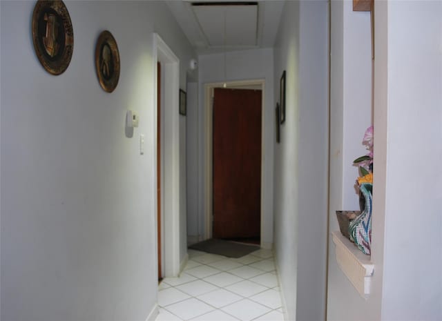 4026 208th St, Bayside, NY 11361 - hallway featuring attic access and light tile patterned flooring