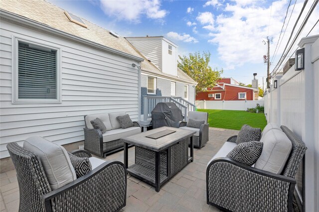 27 Armour St, Long Beach, NY 11561 - view of patio featuring an outdoor living space and grilling area
