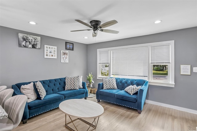 26 Richard Ave, Ronkonkoma, NY 11779 - living area with ceiling fan, recessed lighting, and wood finished floors