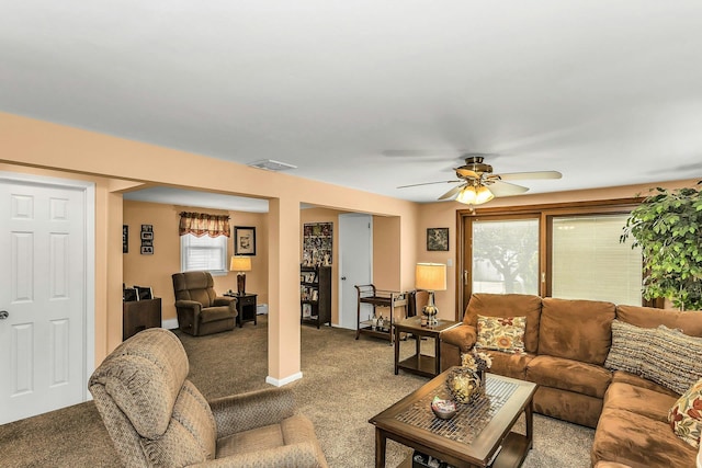 1197 Tulip Ave, Franklin Square, NY 11010 - living area featuring carpet and ceiling fan