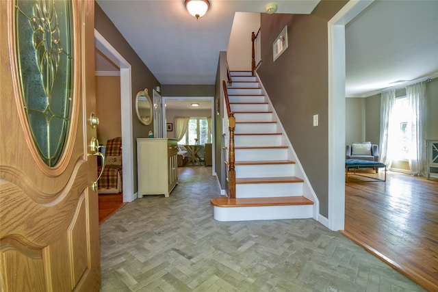 12 Cordwood Path, Shoreham, NY 11786 - foyer entrance with baseboards and stairs