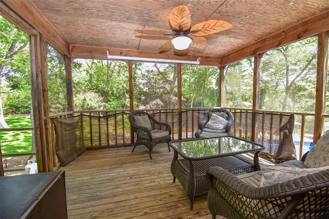 12 Cordwood Path, Shoreham, NY 11786 - sunroom with ceiling fan and healthy amount of natural light