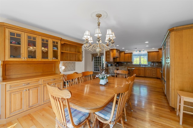 16 Hidden View Dr, Newburgh, NY 12550 - dining space featuring a chandelier, light wood finished floors, and recessed lighting