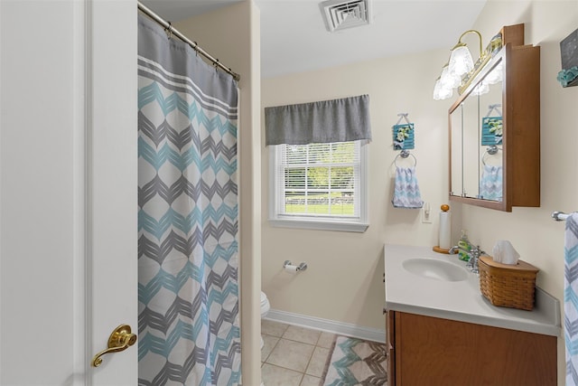 16 Hidden View Dr, Newburgh, NY 12550 - full bathroom featuring vanity, toilet, tile patterned flooring, baseboards, and a shower with shower curtain