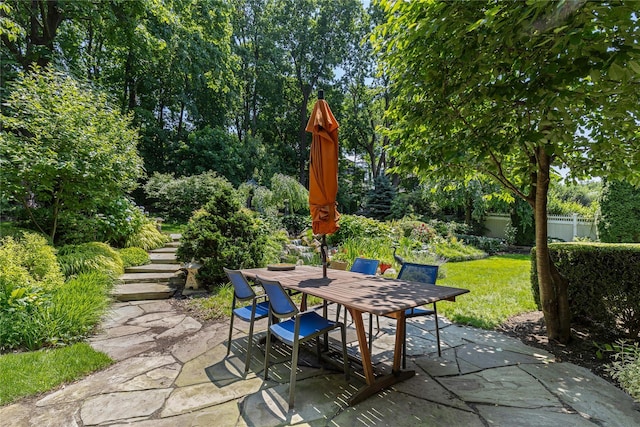 225 Fisher Ave, White Plains, NY 10606 - view of patio featuring outdoor dining space