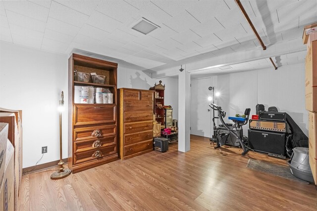 5 Fairview Ave, New Paltz, NY 12561 - exercise room featuring light wood-style flooring and baseboards