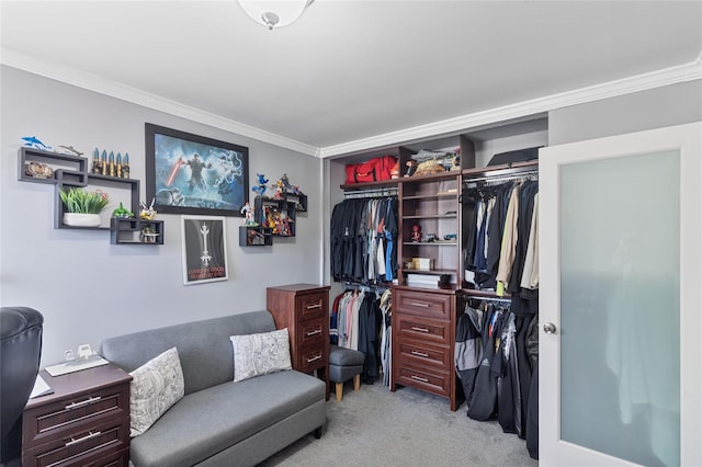 22 Martha St, Freeport, NY 11520 - home office featuring ornamental molding and light carpet