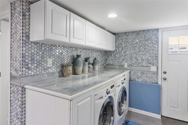 22 Martha St, Freeport, NY 11520 - laundry room featuring separate washer and dryer and cabinet space