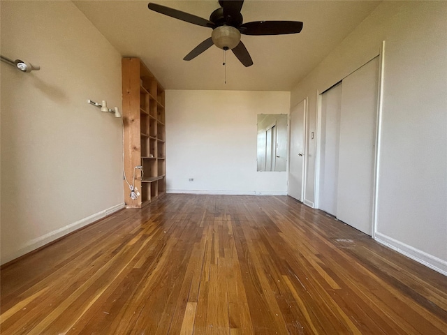 1480 Thieriot Ave Unit 6O, Bronx, NY 10460 - spare room featuring hardwood / wood-style floors, ceiling fan, and built in features