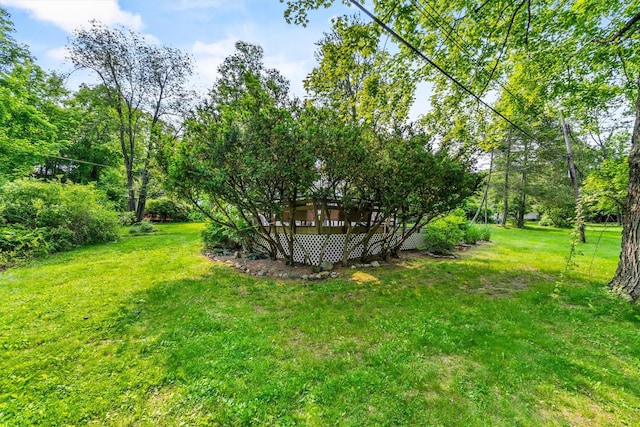 3300 Baker St Unit 20, Mohegan Lake, NY 10547 - view of grassy yard with a wooden deck