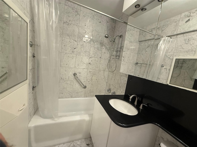 177 E Hartsdale Ave Unit 2Y, Hartsdale, NY 10530 - bathroom with shower / bath combo with shower curtain and vanity