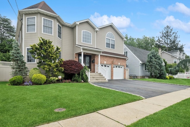 287 Atlantic Ave, Massapequa Park, NY 11762 - view of front of property featuring asphalt driveway, an attached garage, and brick siding