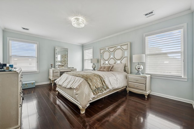 287 Atlantic Ave, Massapequa Park, NY 11762 - bedroom with ornamental molding and dark wood-style flooring