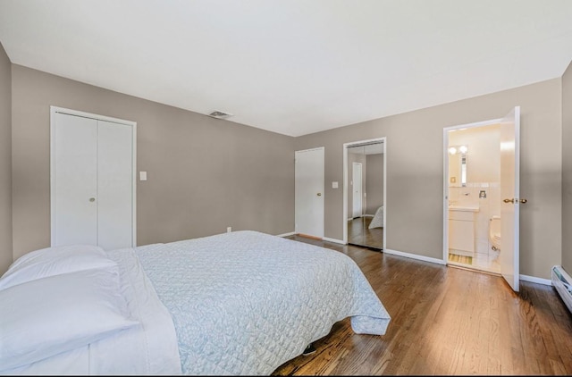 1 Leeward Ln, Commack, NY 11725 - bedroom with wood finished floors, a closet, and ensuite bathroom