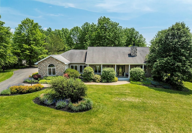 204 Moore Rd, Germantown, NY 12526 - view of front of property featuring a front lawn and stone siding