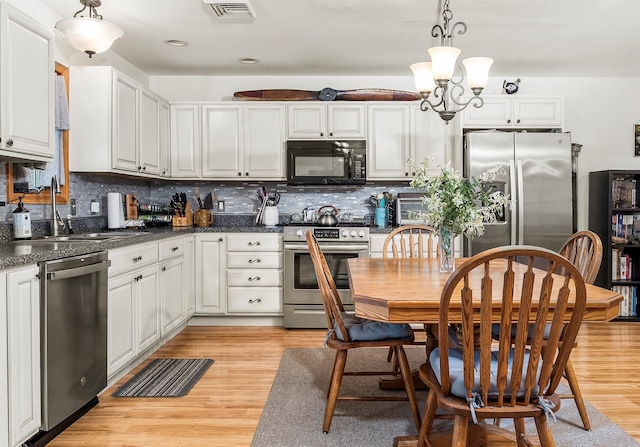 204 Moore Rd, Germantown, NY 12526 - kitchen featuring appliances with stainless steel finishes, a sink, dark countertops, backsplash, and recessed lighting