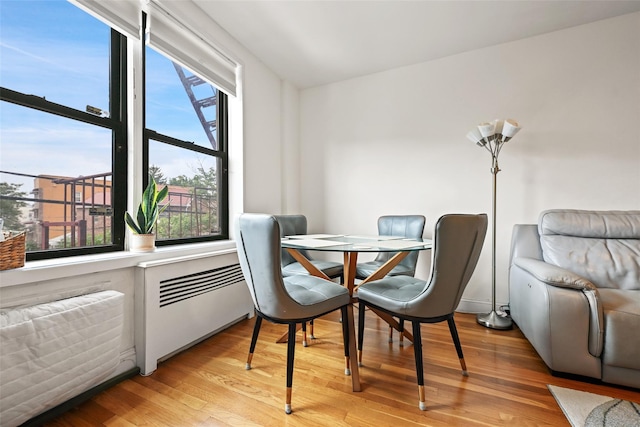 86-04 Grand Ave Unit 4D, Elmhurst, NY 11373 - dining area with light wood-type flooring and radiator