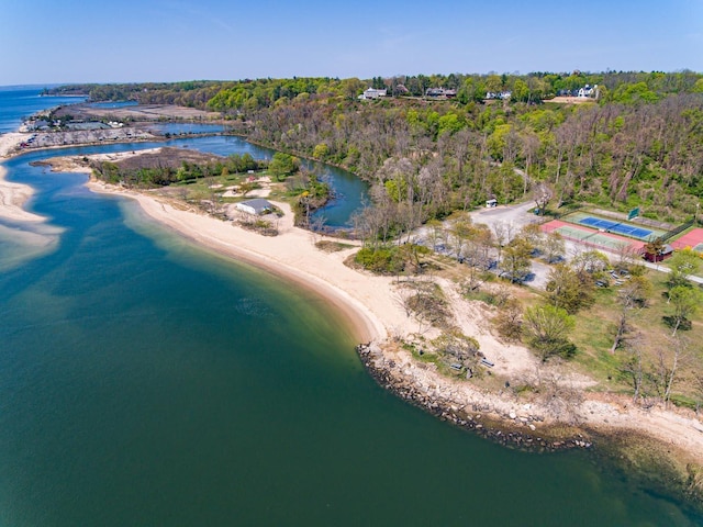 2 Wooded Ct, Lloyd Harbor, NY 11743 - aerial view of property and surrounding area with a large body of water and a forest
