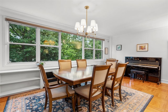1299 Palmer Ave Unit 332, Larchmont, NY 10538 - dining room with a chandelier and crown molding