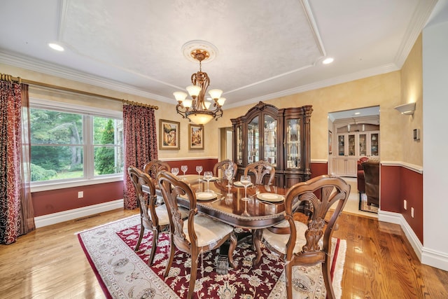 13 Locust Ln, Upper Brookville, NY 11545 - dining space featuring a chandelier, wood finished floors, ornamental molding, and recessed lighting