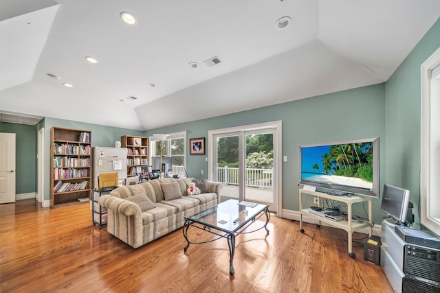 13 Locust Ln, Upper Brookville, NY 11545 - living area with lofted ceiling, wood finished floors, and recessed lighting