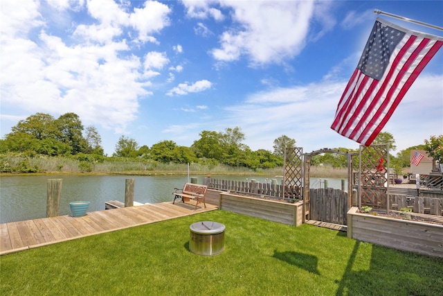 3717 Somerset Dr, Seaford, NY 11783 - dock area featuring a lawn and a water view