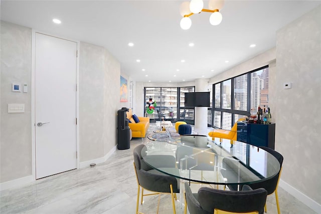 200 E 61st St Unit 19De, New York Manhattan, NY 10065 - dining space with recessed lighting and baseboards