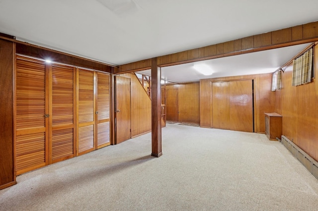 151AKA149 Stone Ave, Yonkers, NY 10701 - finished basement with carpet floors and wooden walls