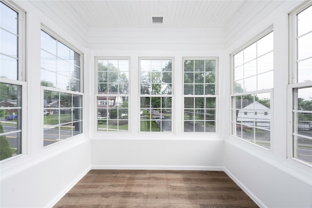 35 N St, Newburgh, NY 12550 - unfurnished sunroom featuring ornamental molding, wood finished floors, healthy amount of natural light, and wood ceiling