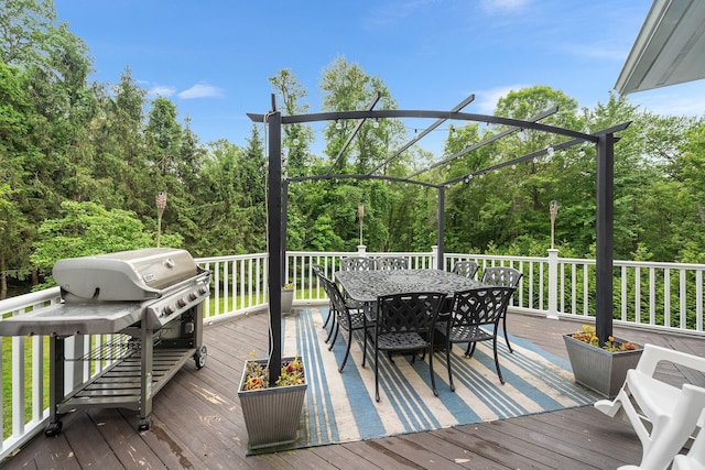 83 Mcdonald Rd, Ossining, NY 10562 - wooden terrace featuring outdoor dining area and grilling area