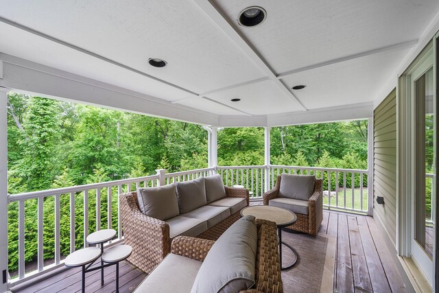 83 Mcdonald Rd, Ossining, NY 10562 - wooden deck featuring an outdoor living space