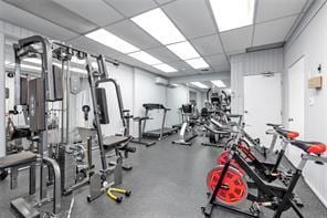 62 Alhambra Dr, Oceanside, NY 11572 - gym featuring a drop ceiling