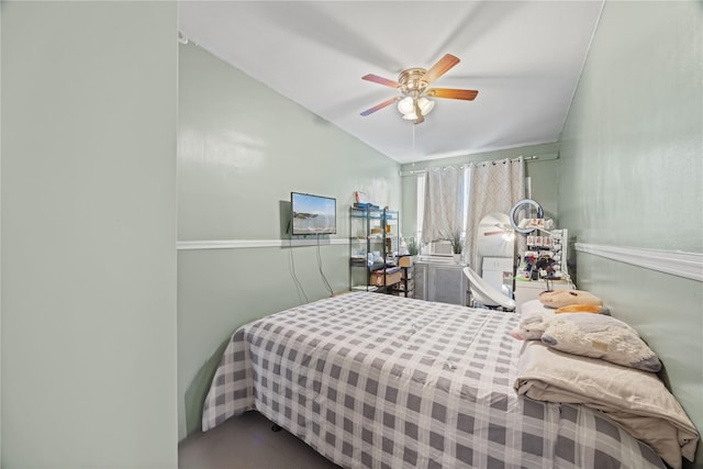 1363 Noble Ave, Bronx, NY 10472 - bedroom with lofted ceiling and ceiling fan
